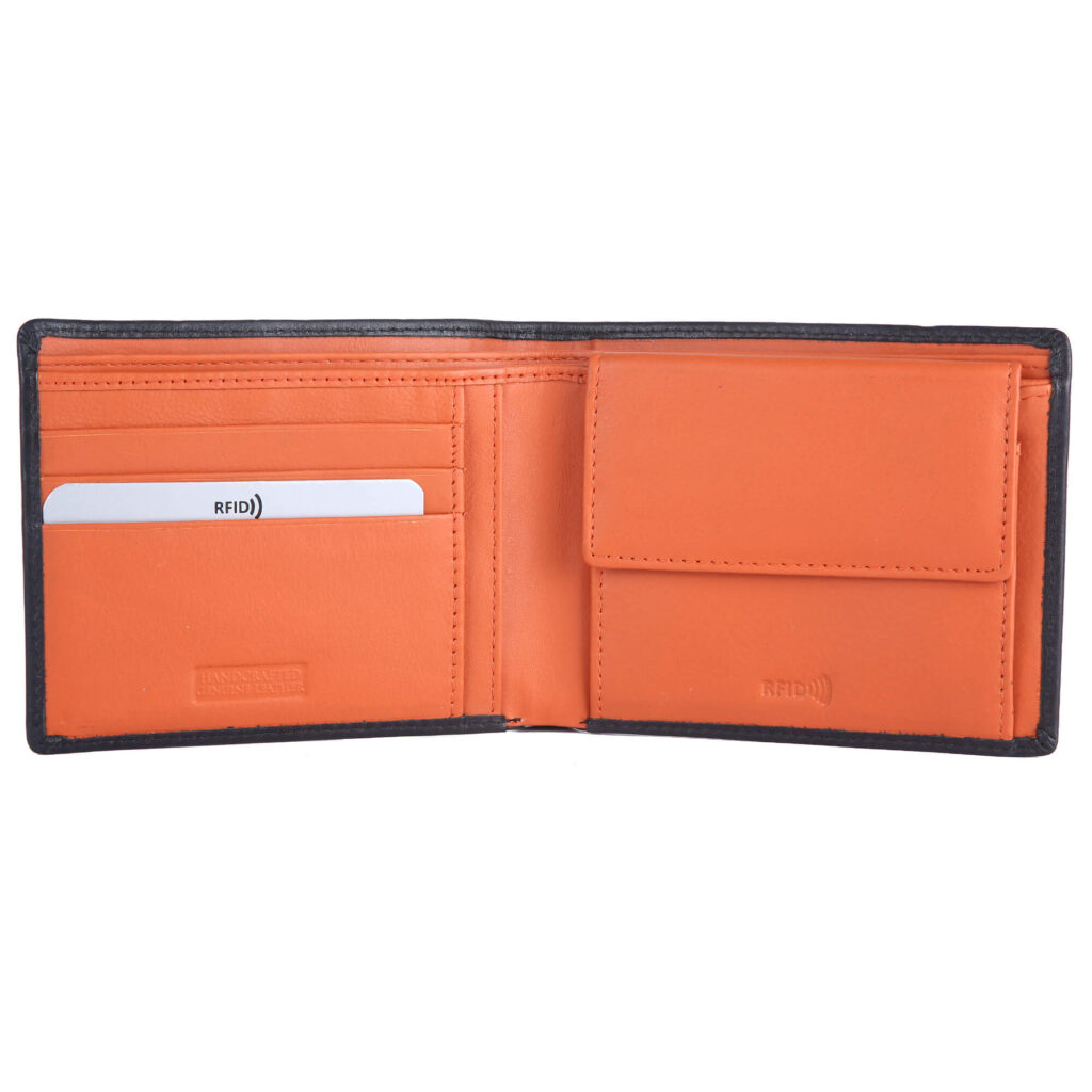 MAGNATE Men's Classic Tan Genuine Leather RFID Blocking Wallet - Keeps Your Cards & Cash Safe & Organized