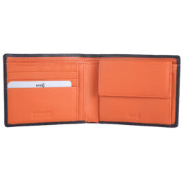 RFID Protected Men’s Wallet – Manarola – Black/Orange