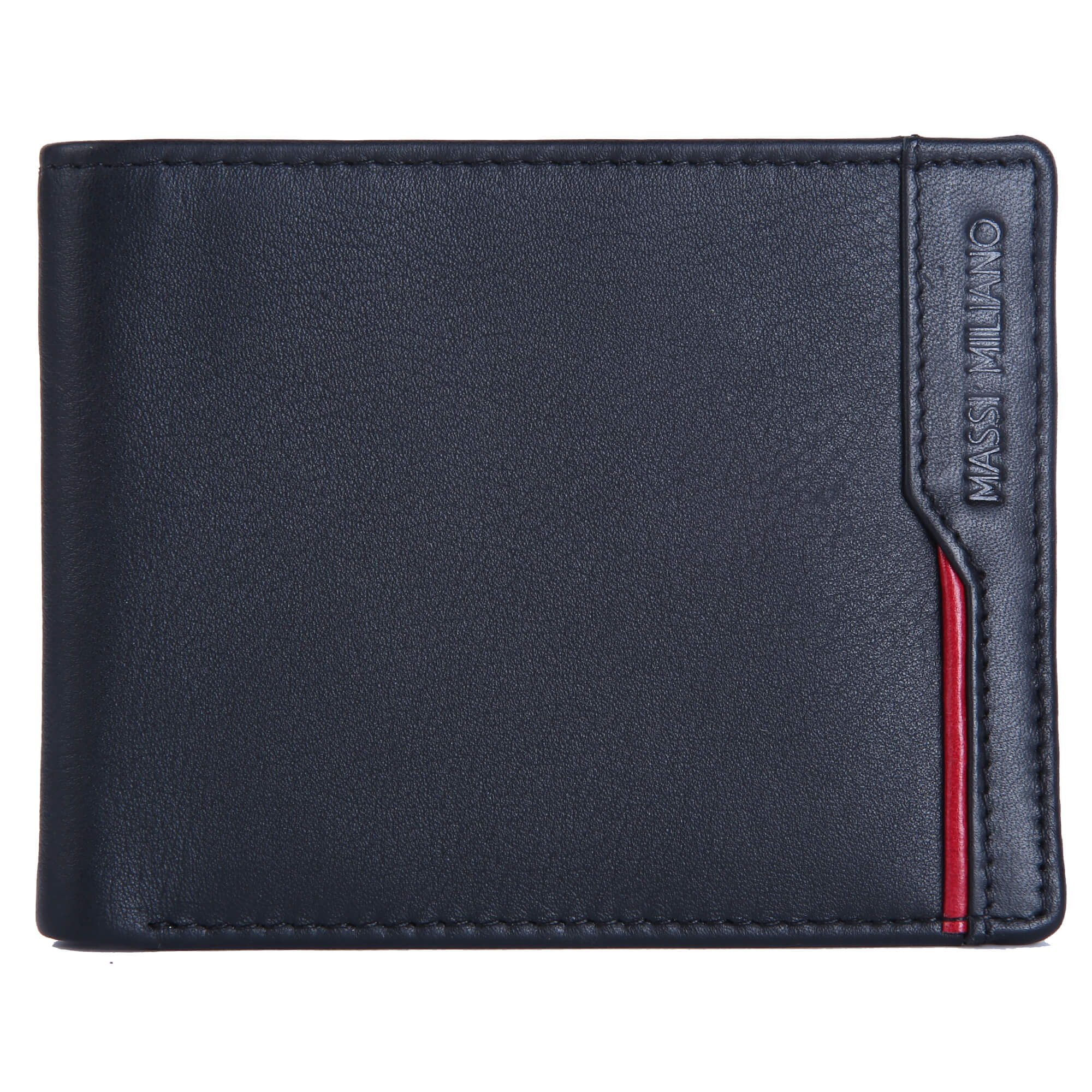 RFID Protected Men's Slim Wallet - Verona - Black/Red - Massi Miliano