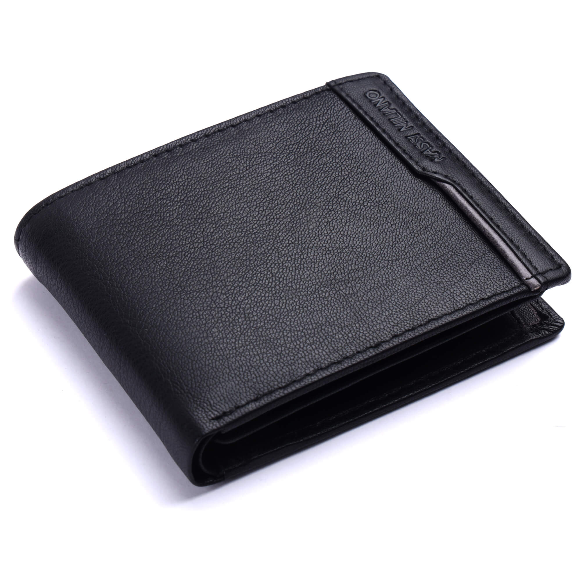 Men’s Trifold Wallet – Verona – Black/Grey – Massi Miliano