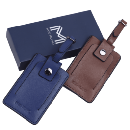 Luggage Tag Combo (Pack of 2) – Brown & Navy Blue